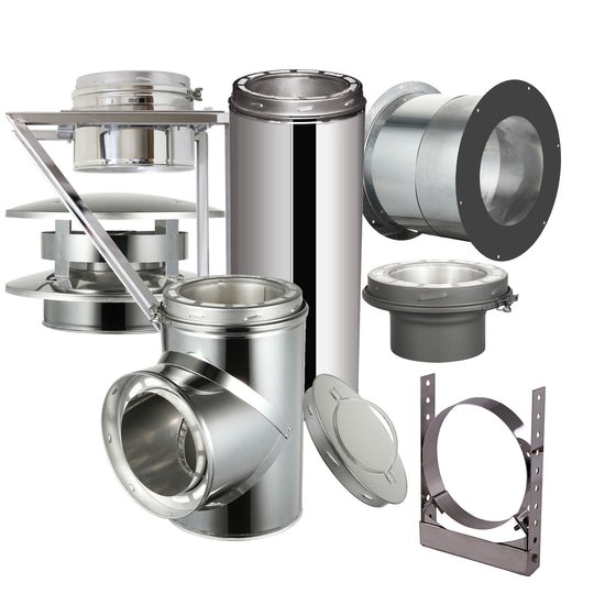 Through The Wall Kit for 6 Inner Diameter Chimney Pipe with Flat Top  Chimney Cap