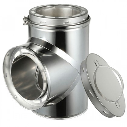 Tee with Clean-Out Cap for 6" Inner Diameter Chimney Pipe