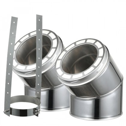 30 Degree Elbow Kit for 6" Inner Diameter Chimney Pipe