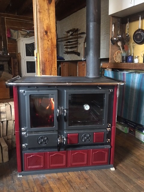 Wood Cook Stove La Nordica "Rosa Maiolica Bordeaux"