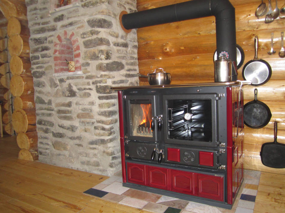 wood cook stove installation